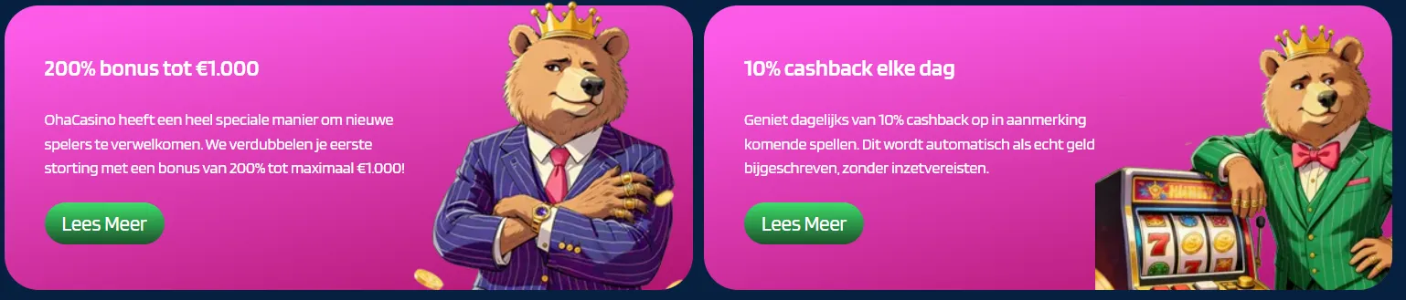 Ohacasino casino Welkomstbonus
